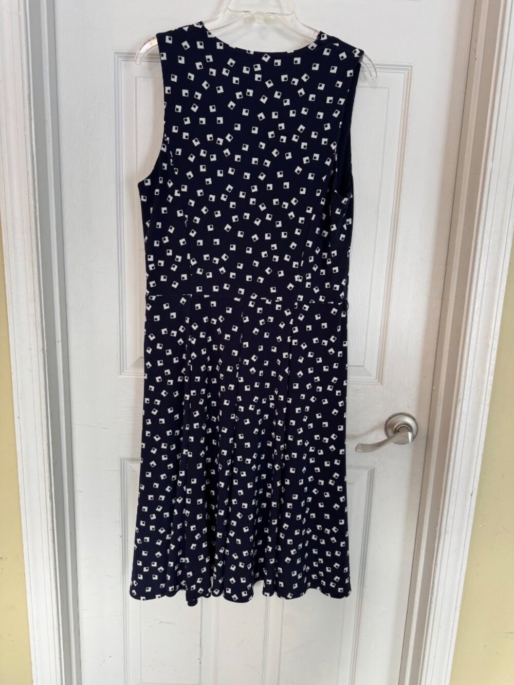 Lauren Ralph Lauren Navy Sleeveless Dress Jersey Knit Stretch Cowl Neck 12 - Picture 9 of 10